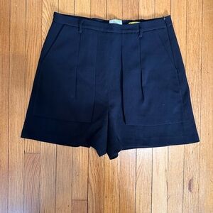Anthropologie Black Tailored High-Rise Shorts